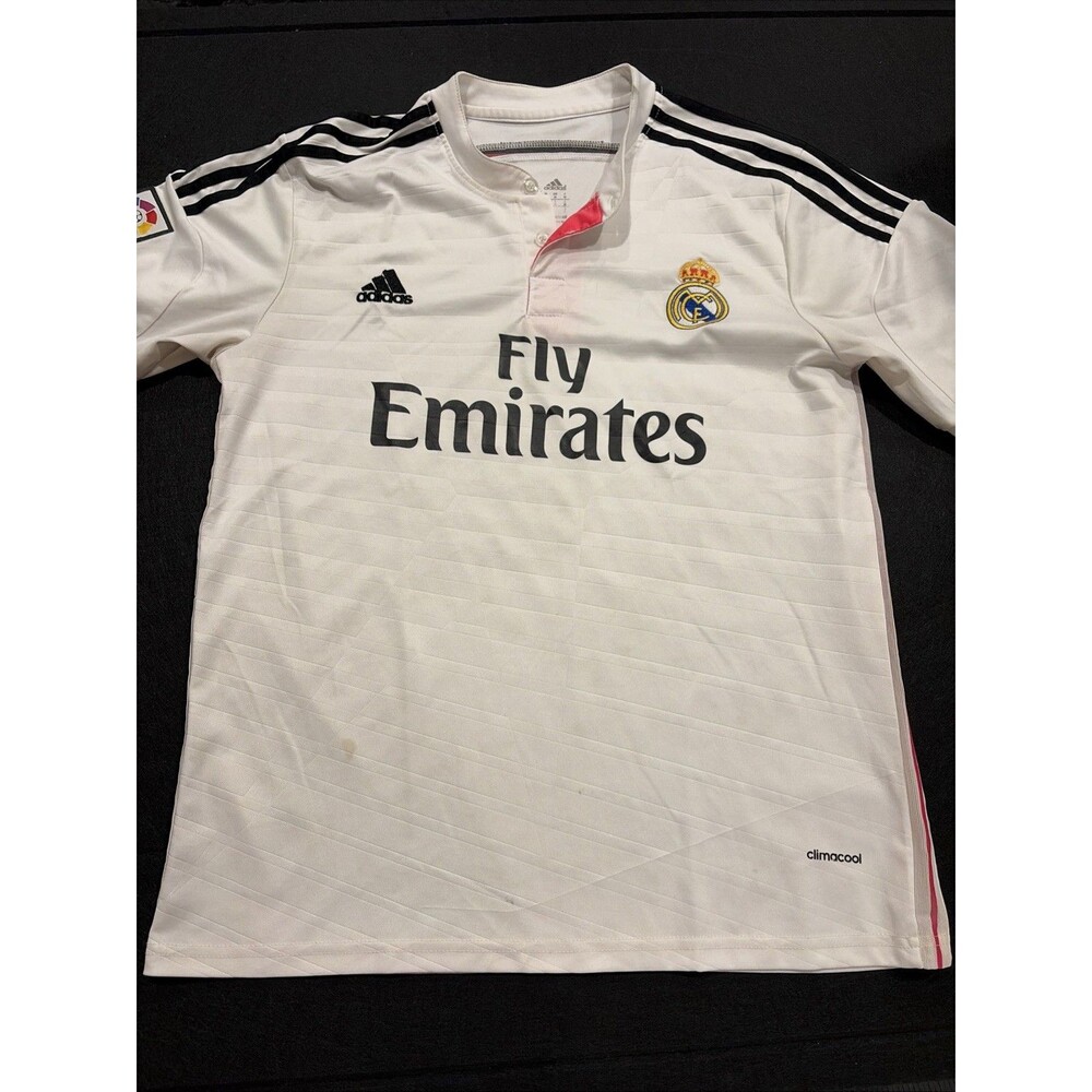 Adidas Real Madrid Jersey White Fly Emirates Sz Medium Climacool Ronaldo Soccer